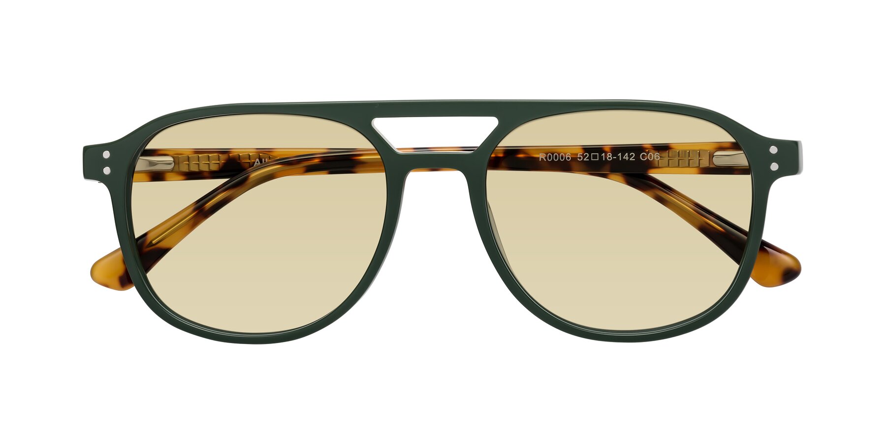 Folded Front of Alley in Seaweed-Tortoise with Light Champagne Tinted Lenses