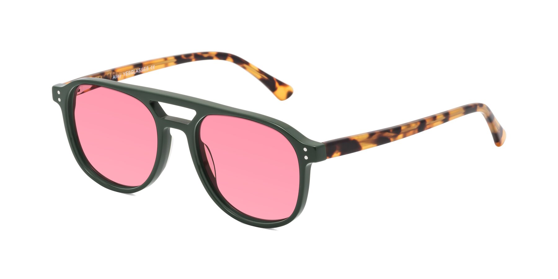 Angle of Alley in Seaweed-Tortoise with Pink Tinted Lenses