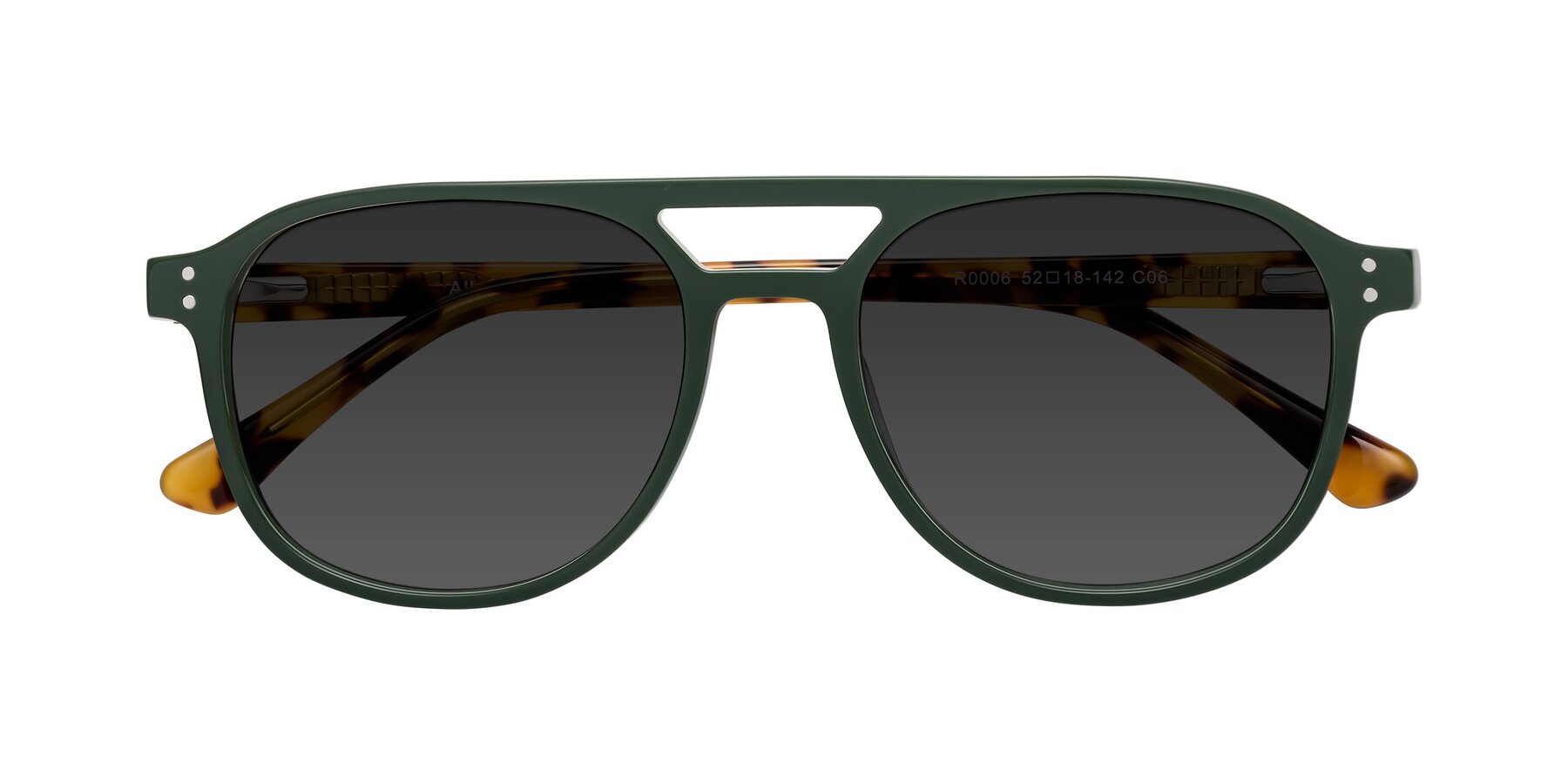 Folded Front of Alley in Seaweed-Tortoise with Gray Tinted Lenses