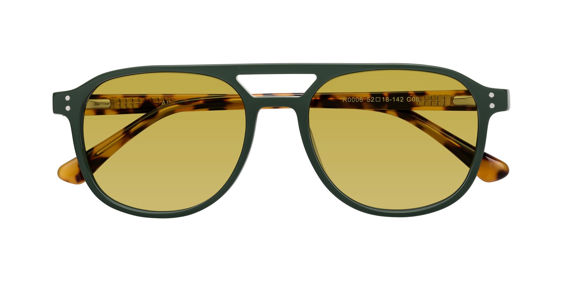 Folded Front of Alley in Seaweed-Tortoise with Champagne Tinted Lenses