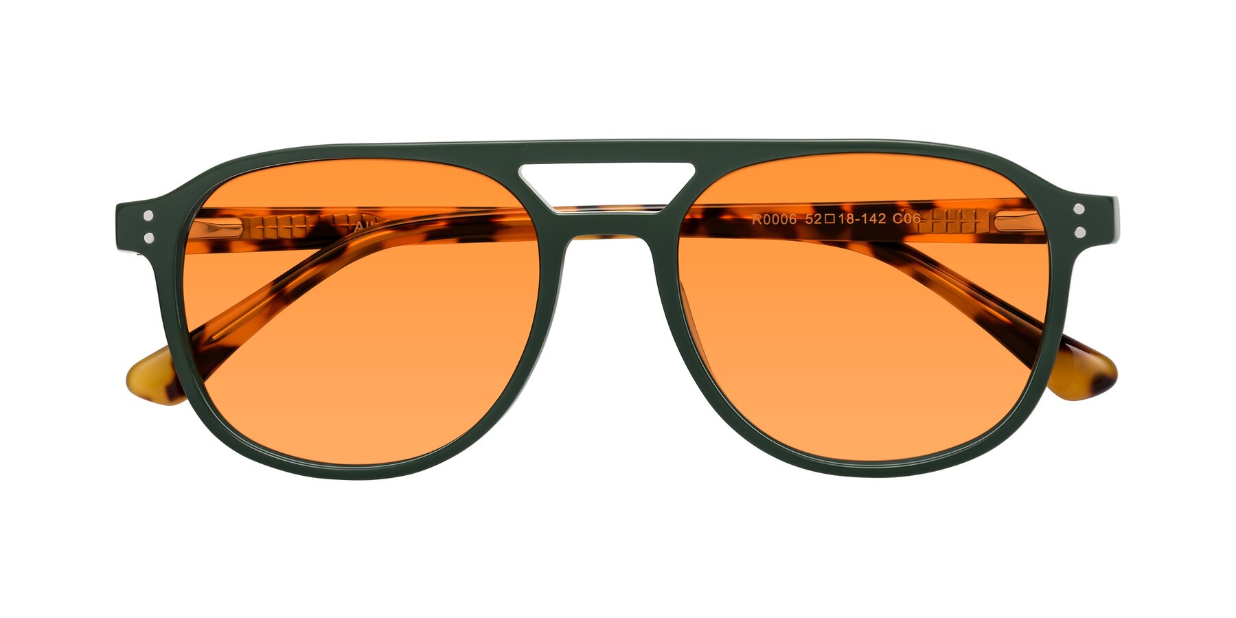 Folded Front of Alley in Seaweed-Tortoise with Orange Tinted Lenses