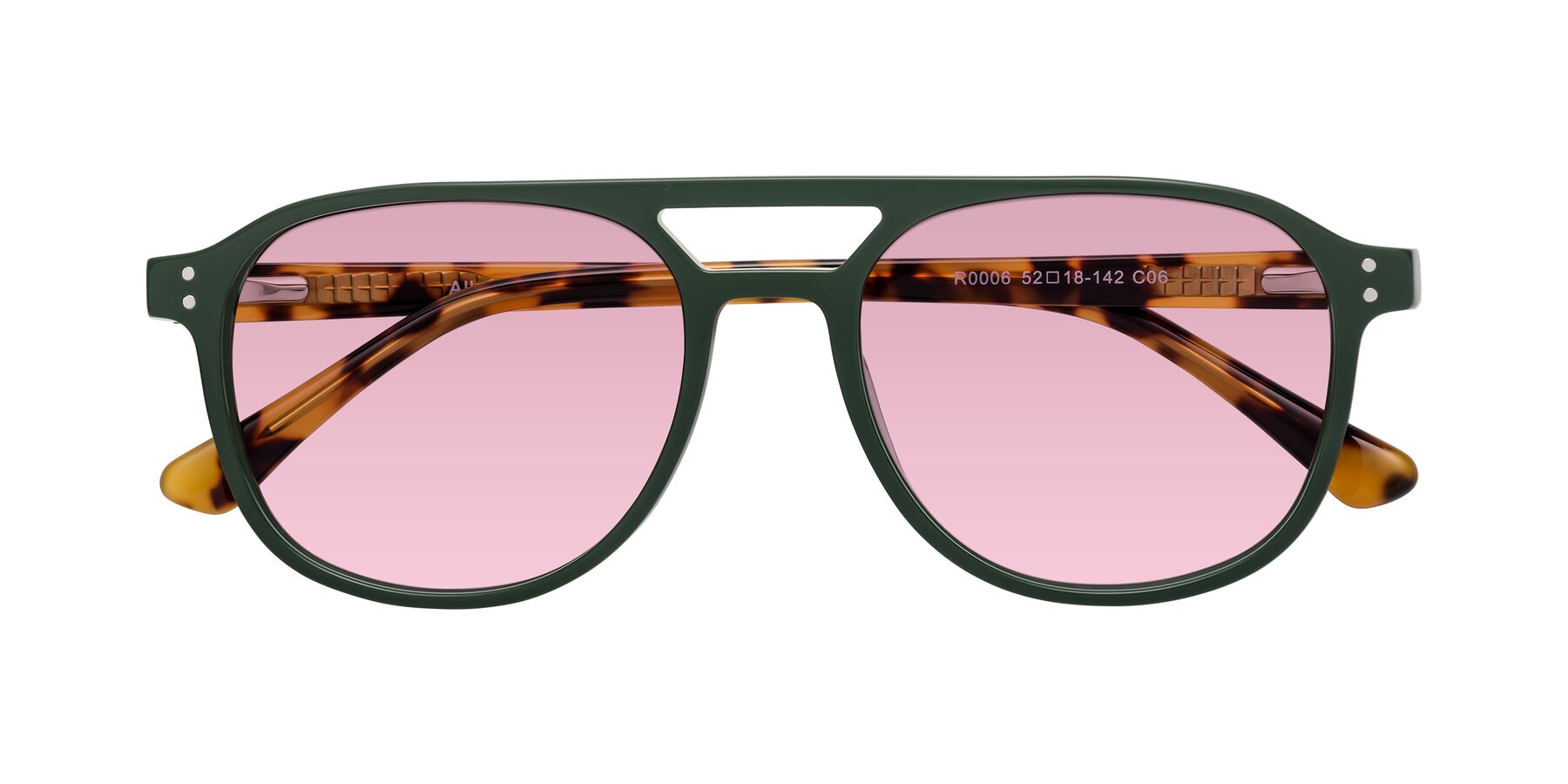 Folded Front of Alley in Seaweed-Tortoise with Light Wine Tinted Lenses