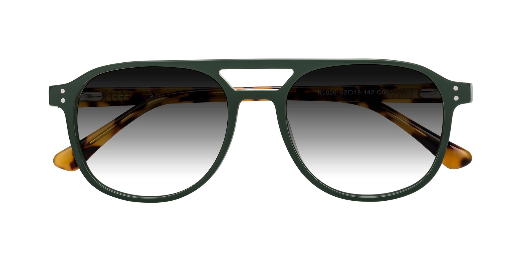 Folded Front of Alley in Seaweed-Tortoise with Gray Gradient Lenses