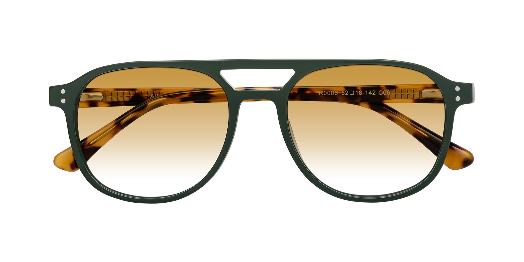 Folded Front of Alley in Seaweed-Tortoise with Champagne Gradient Lenses