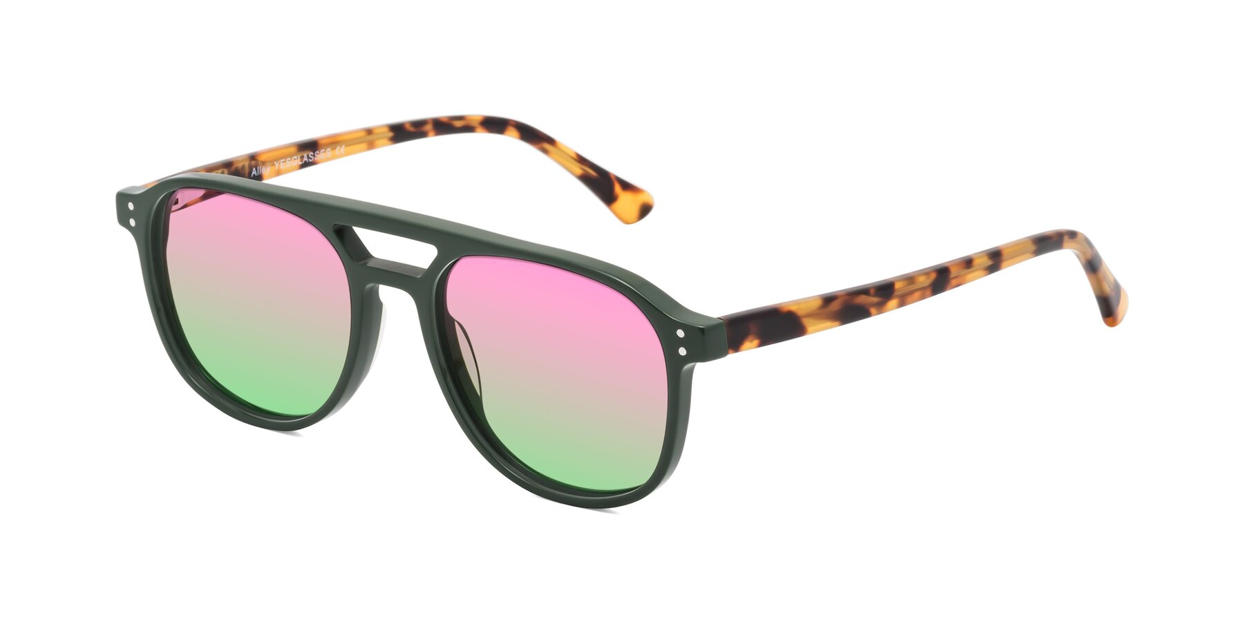 Angle of Alley in Seaweed-Tortoise with Pink / Green Gradient Lenses