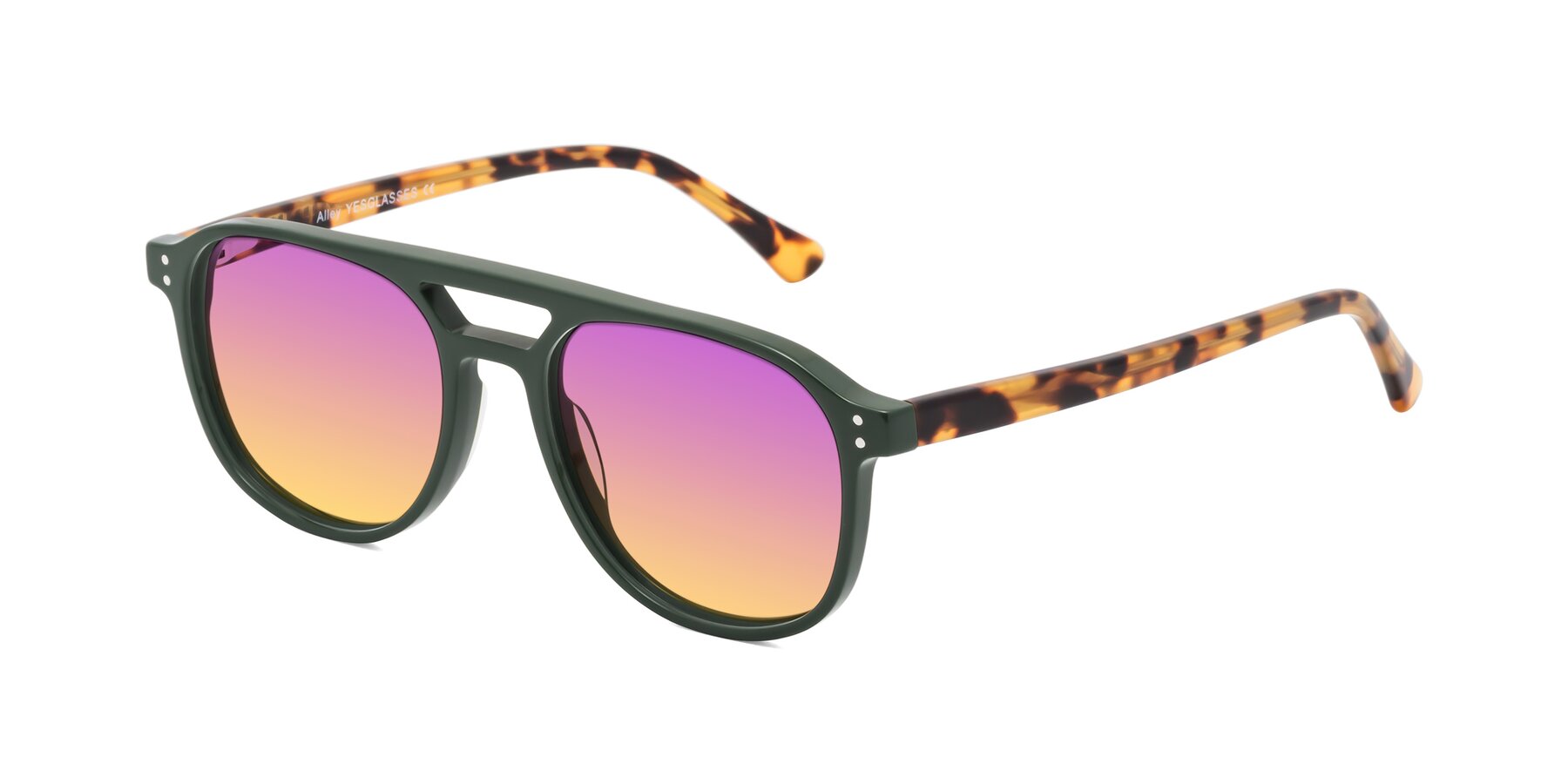 Angle of Alley in Seaweed-Tortoise with Purple / Yellow Gradient Lenses