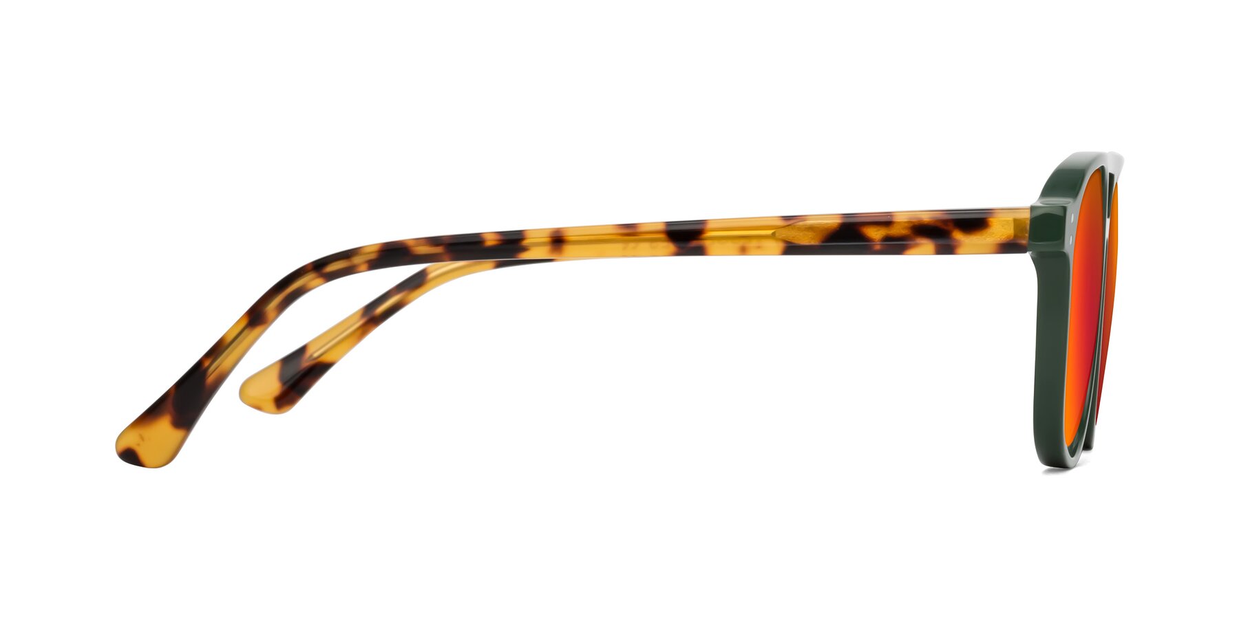 Side of Alley in Seaweed-Tortoise with Red Gold Mirrored Lenses