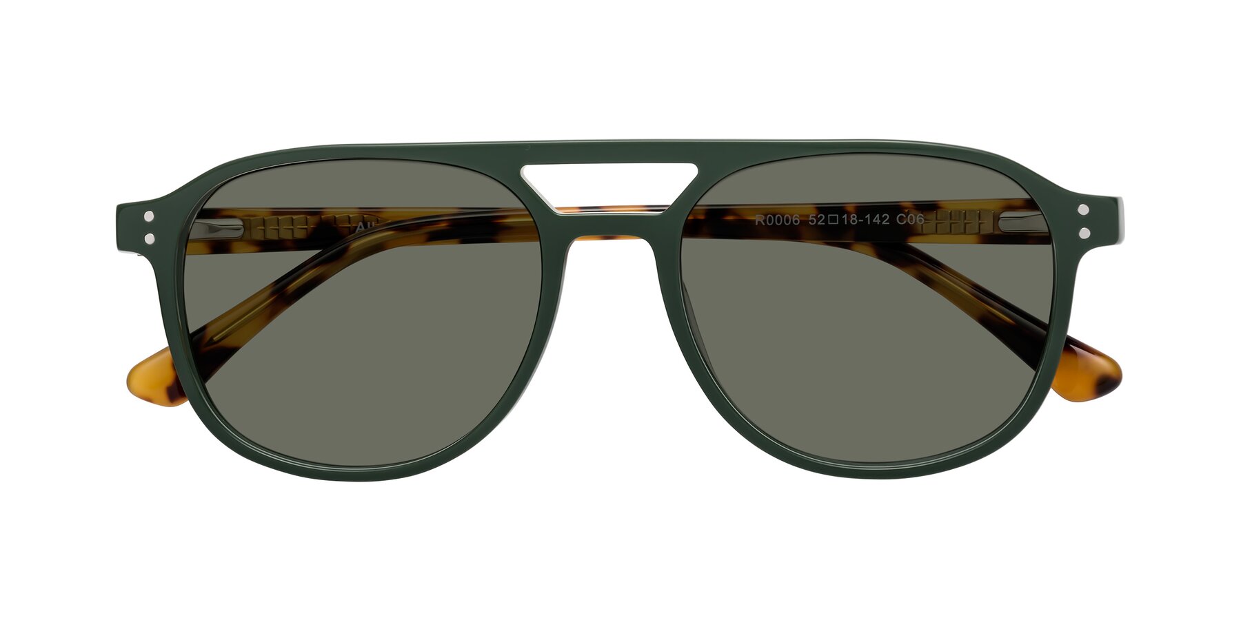 Folded Front of Alley in Seaweed-Tortoise with Gray Polarized Lenses