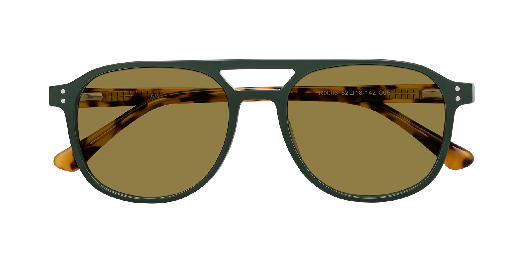 Folded Front of Alley in Seaweed-Tortoise with Brown Polarized Lenses