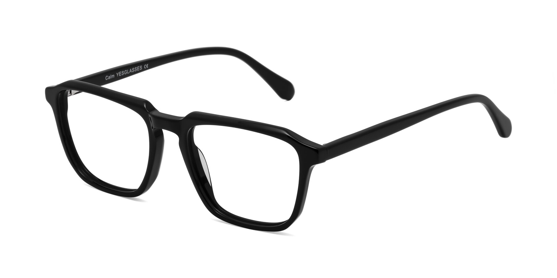 Angle of Calm in Black with Clear Eyeglass Lenses