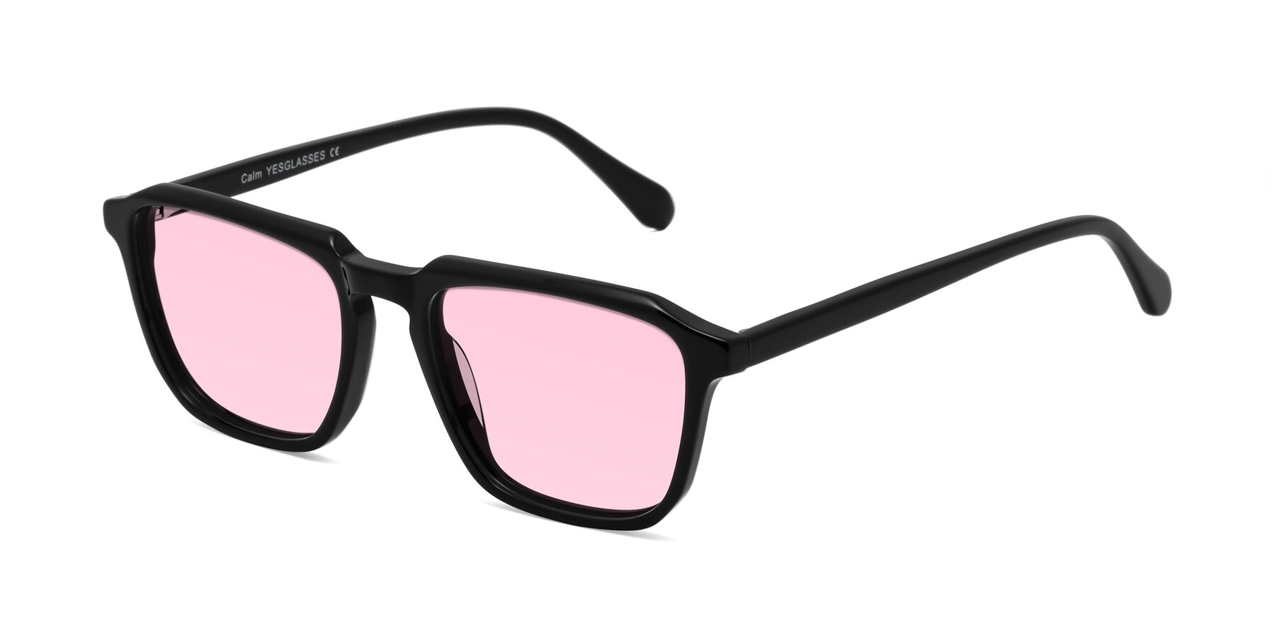 Angle of Calm in Black with Light Pink Tinted Lenses