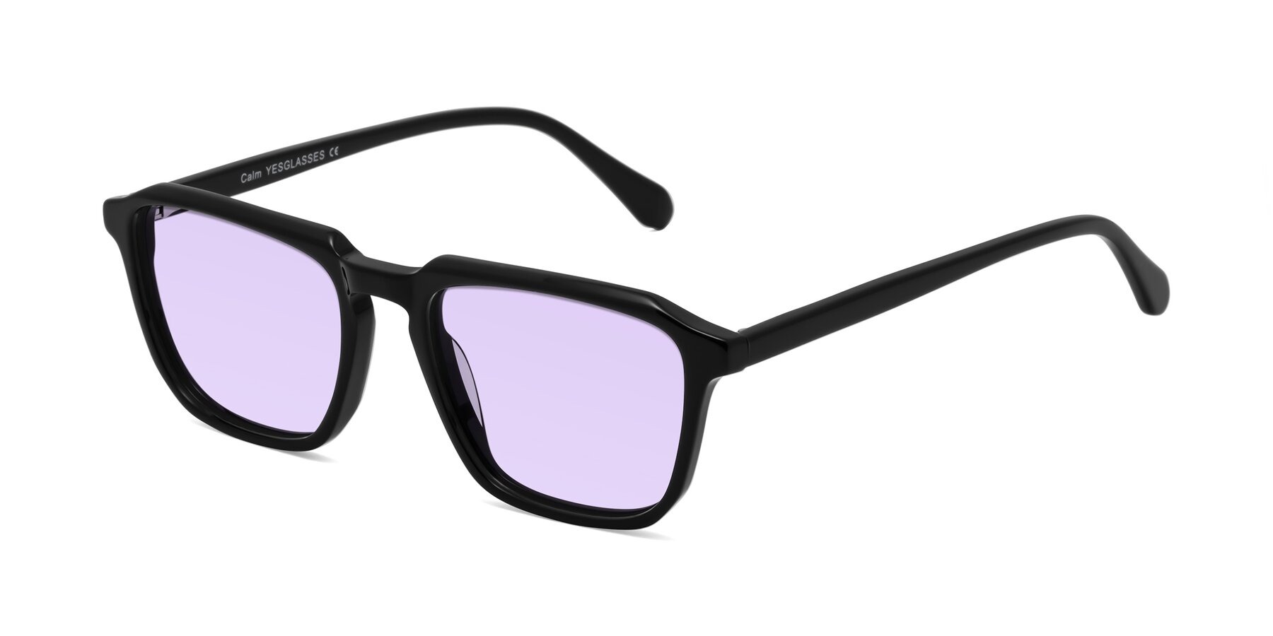 Angle of Calm in Black with Light Purple Tinted Lenses