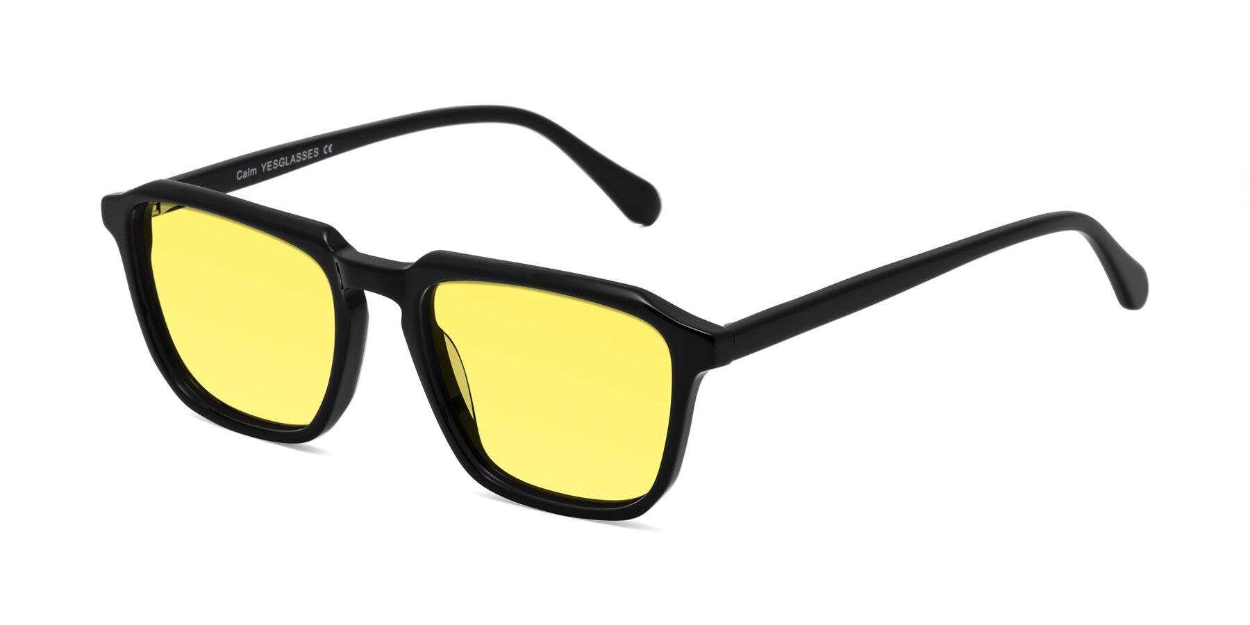 Angle of Calm in Black with Medium Yellow Tinted Lenses