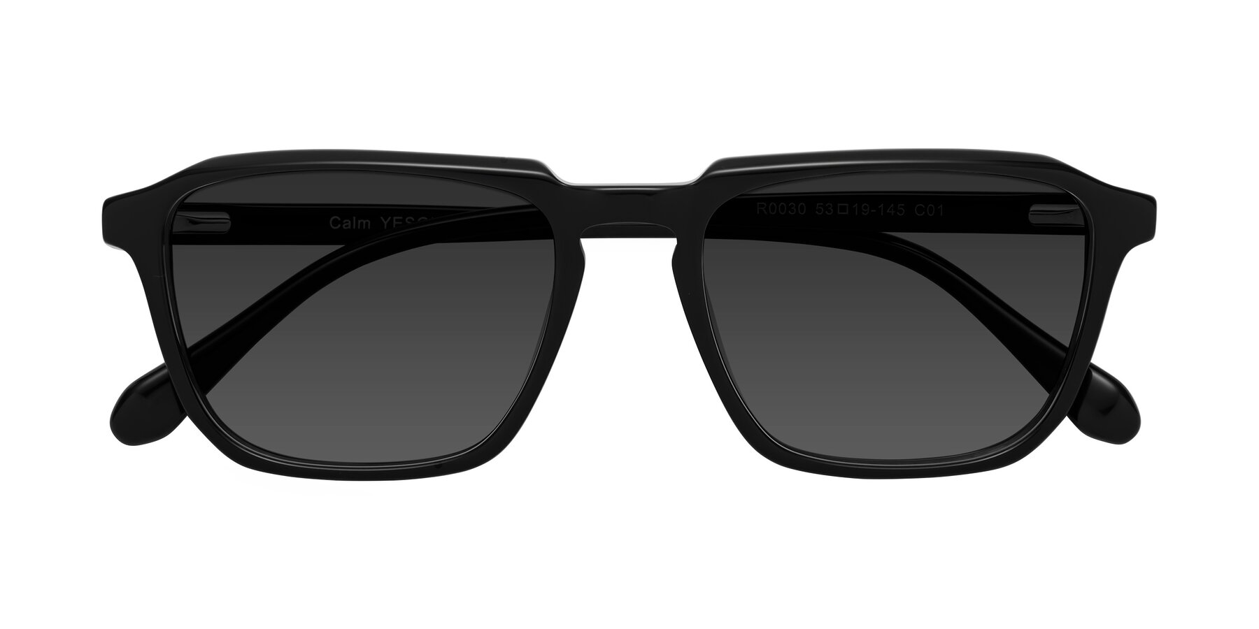 Folded Front of Calm in Black with Gray Tinted Lenses