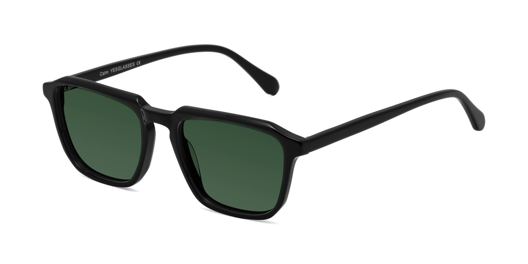 Angle of Calm in Black with Green Tinted Lenses