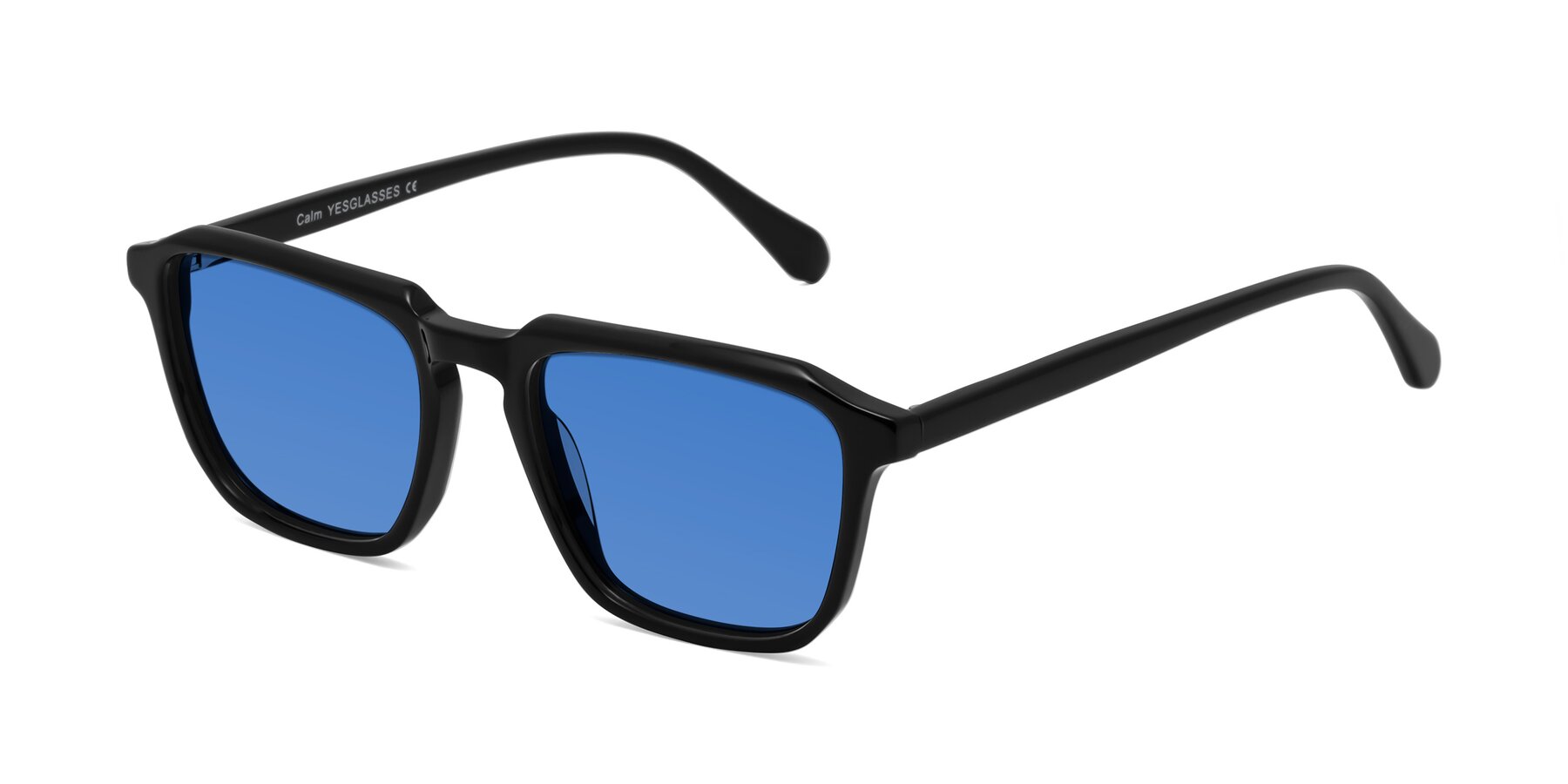 Angle of Calm in Black with Blue Tinted Lenses