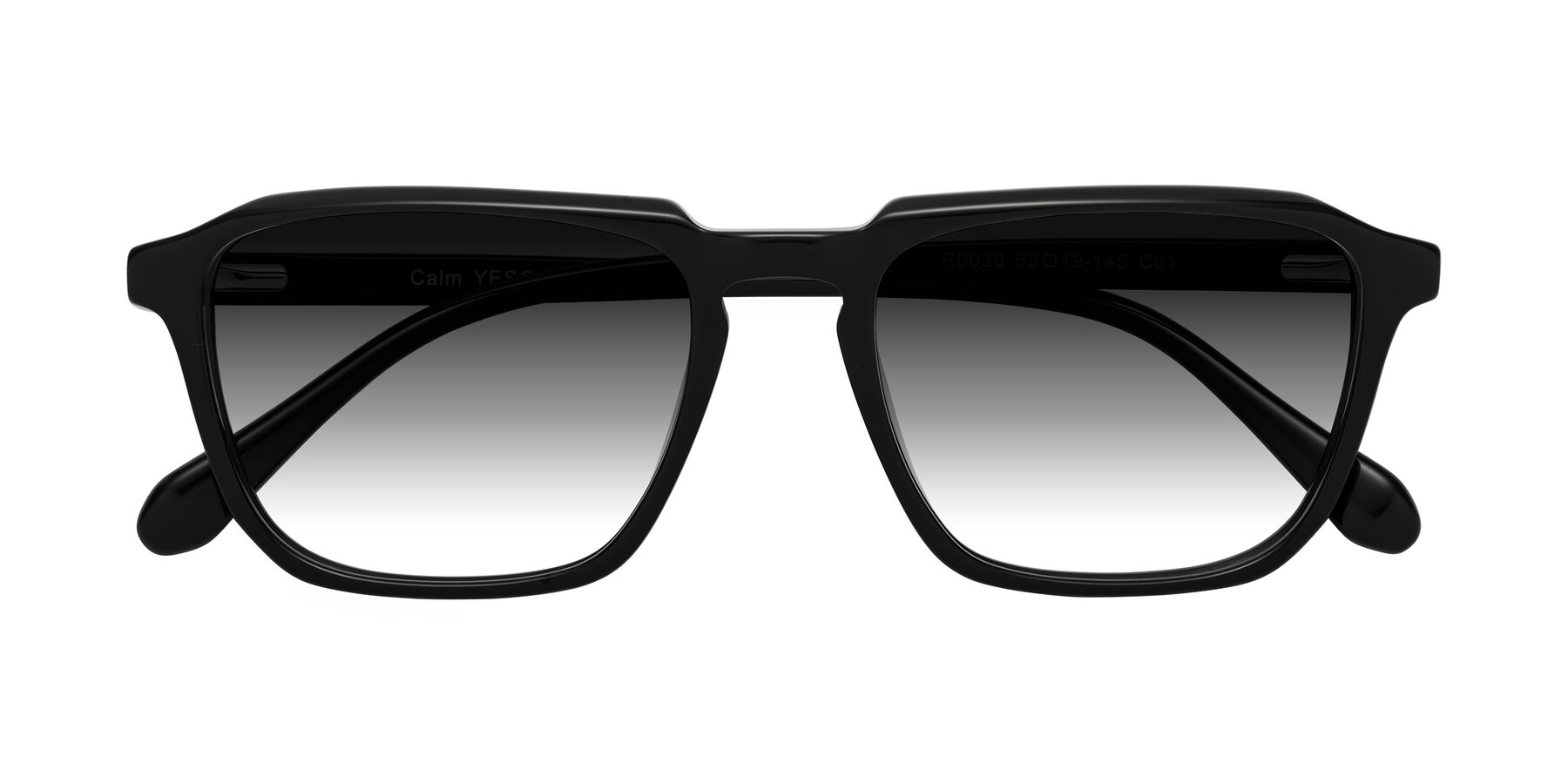 Folded Front of Calm in Black with Gray Gradient Lenses