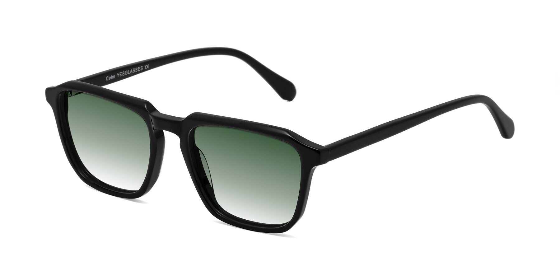 Angle of Calm in Black with Green Gradient Lenses