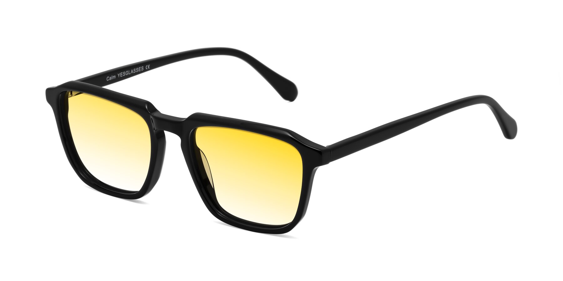 Angle of Calm in Black with Yellow Gradient Lenses