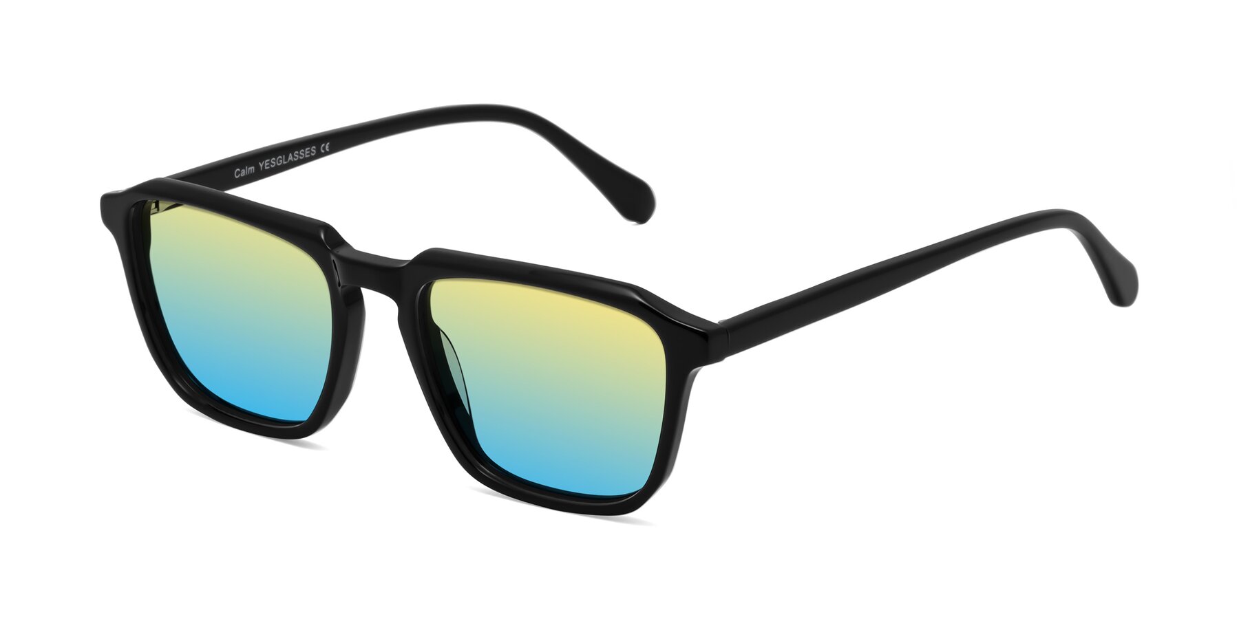 Angle of Calm in Black with Yellow / Blue Gradient Lenses