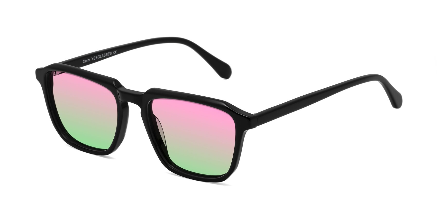 Angle of Calm in Black with Pink / Green Gradient Lenses