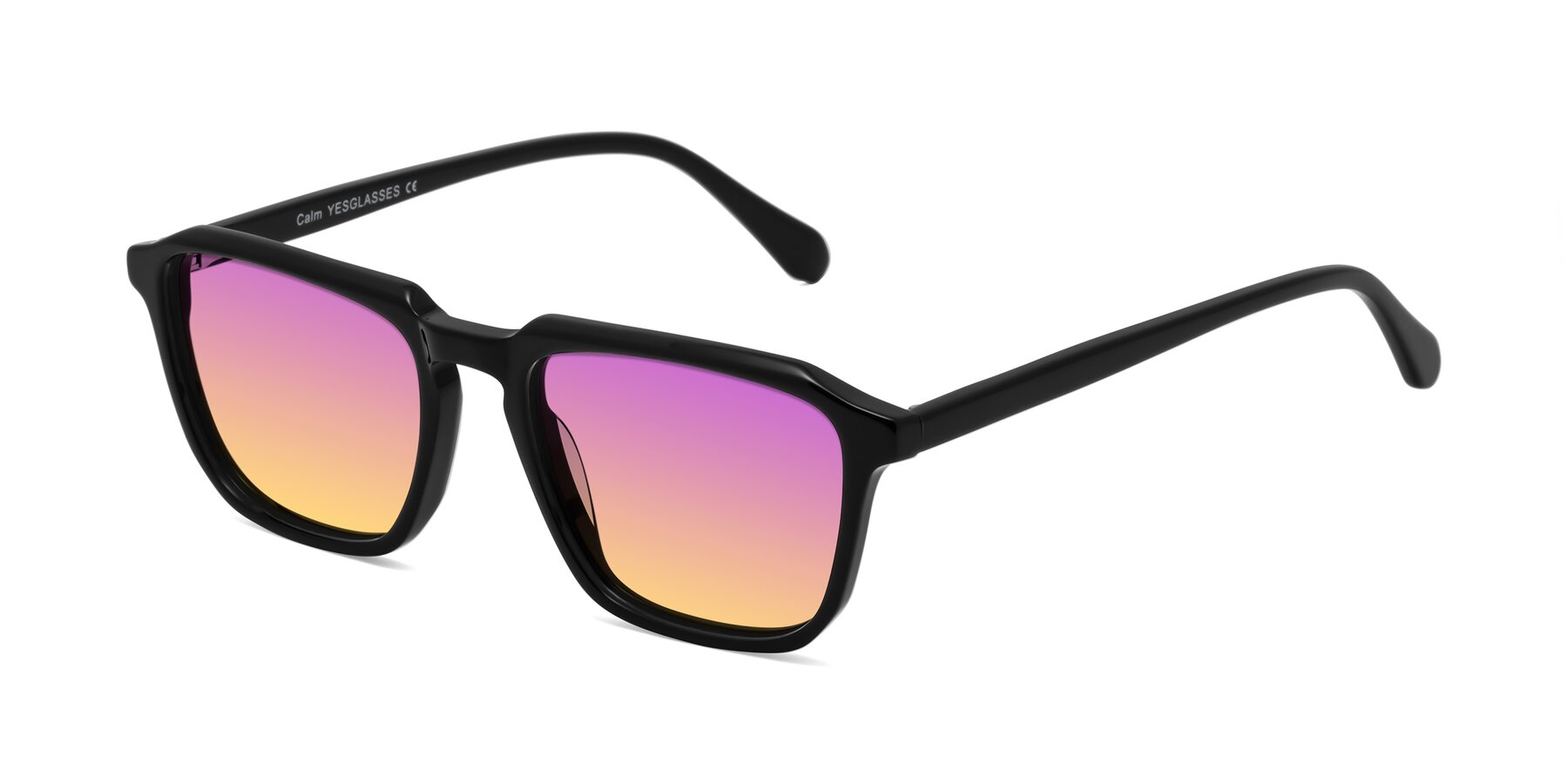 Angle of Calm in Black with Purple / Yellow Gradient Lenses