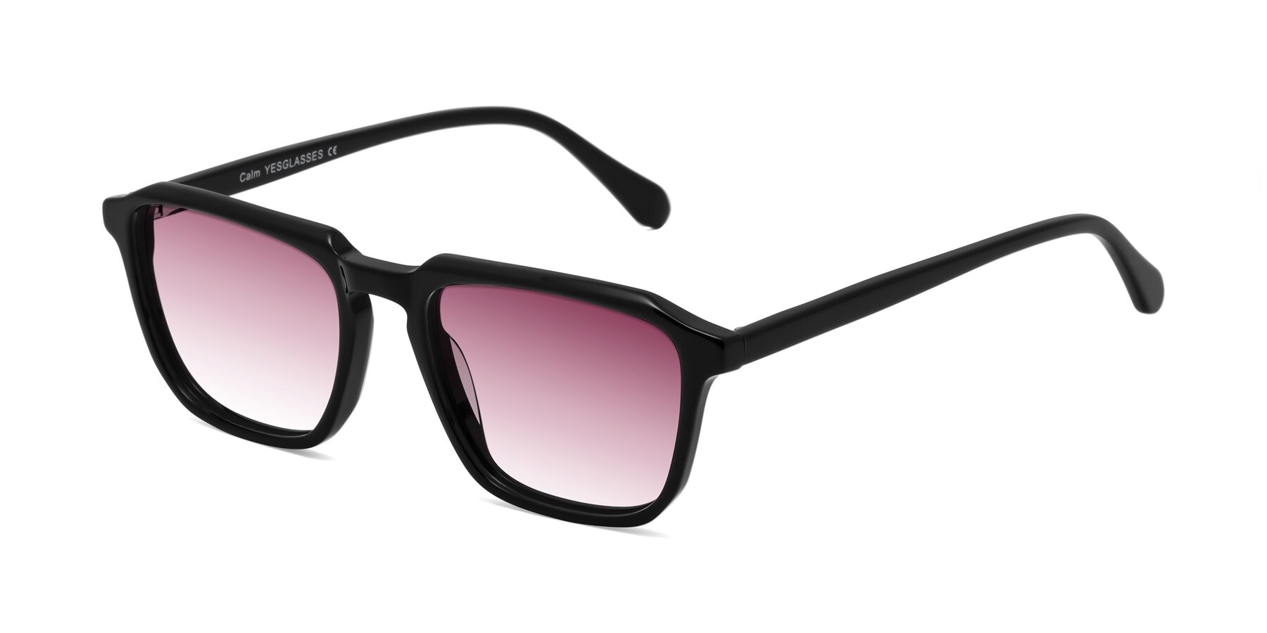 Angle of Calm in Black with Wine Gradient Lenses