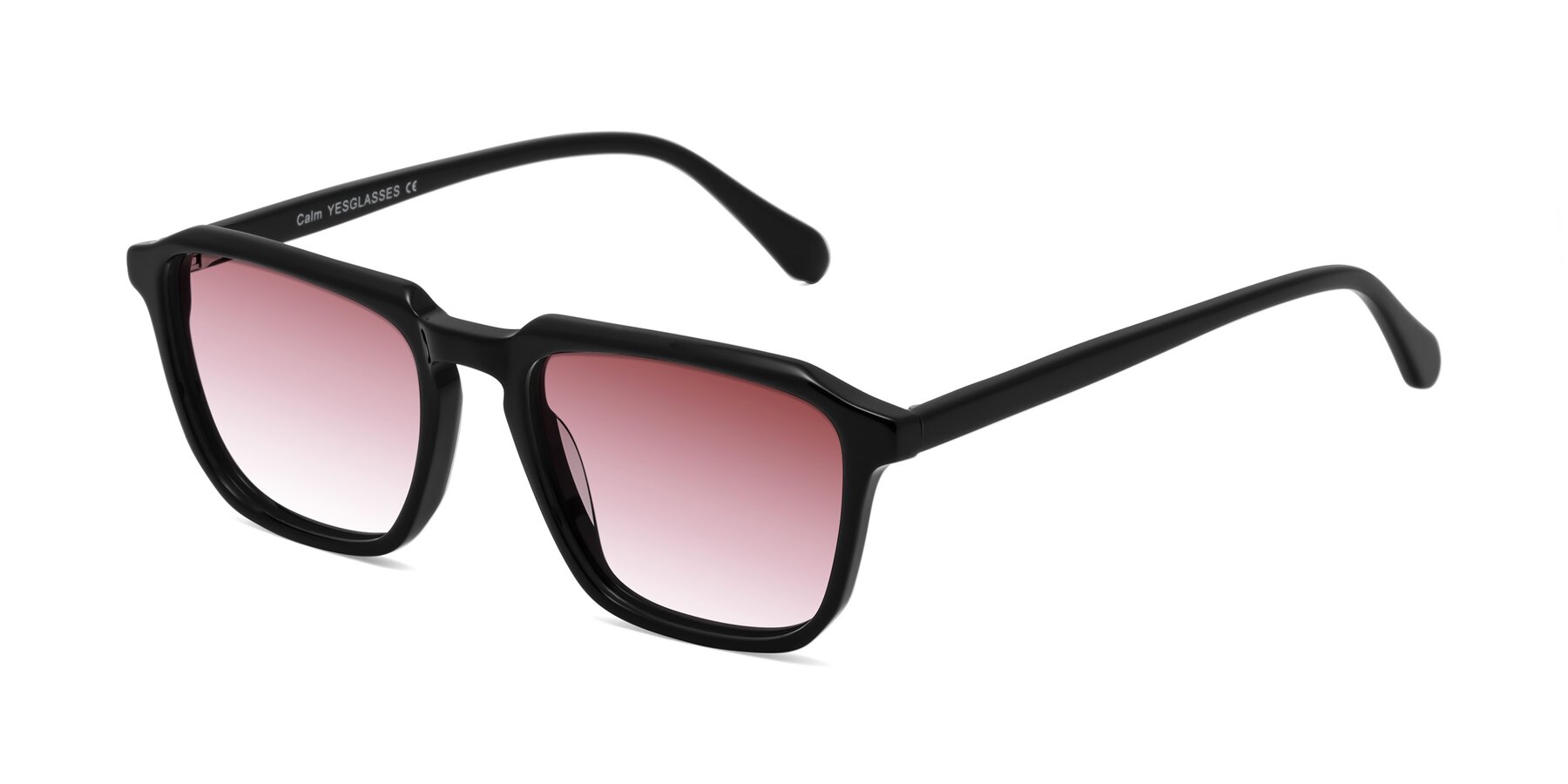 Angle of Calm in Black with Garnet Gradient Lenses