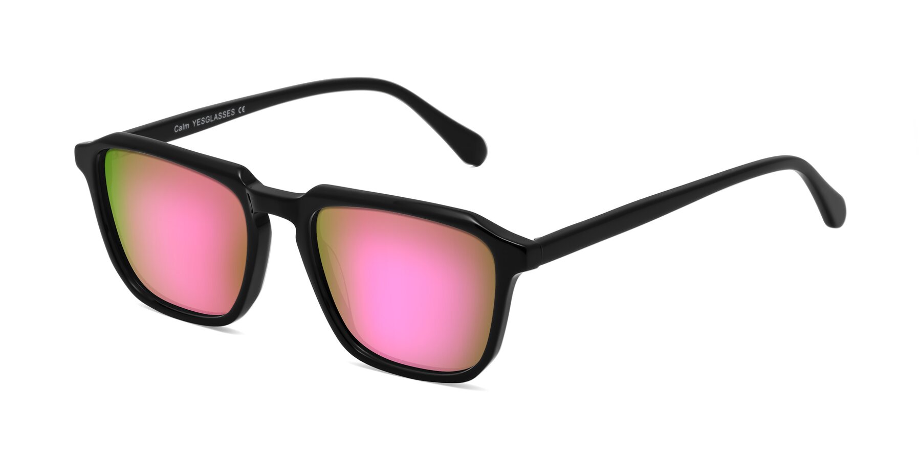 Angle of Calm in Black with Pink Mirrored Lenses