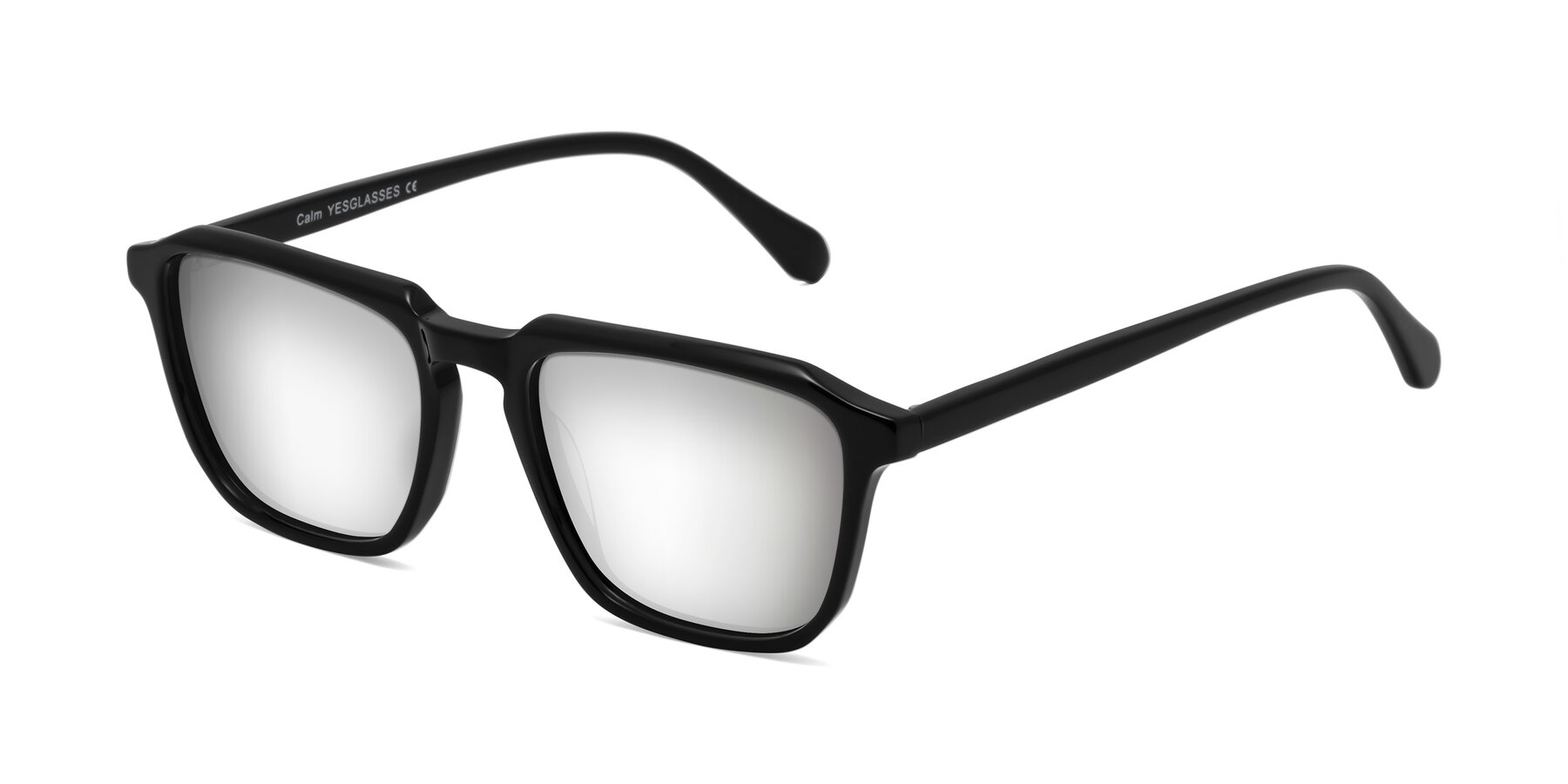 Angle of Calm in Black with Silver Mirrored Lenses