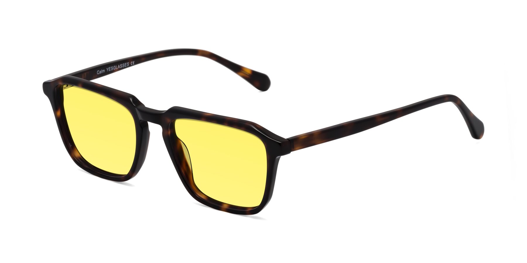 Angle of Calm in Tortoise with Medium Yellow Tinted Lenses