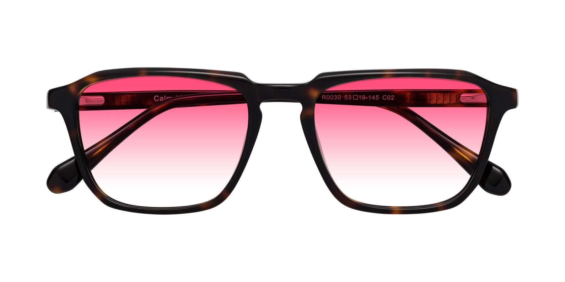 Folded Front of Calm in Tortoise with Pink Gradient Lenses