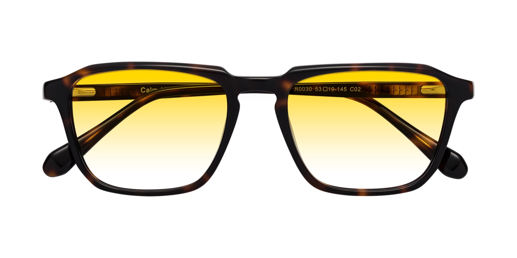 Folded Front of Calm in Tortoise with Yellow Gradient Lenses