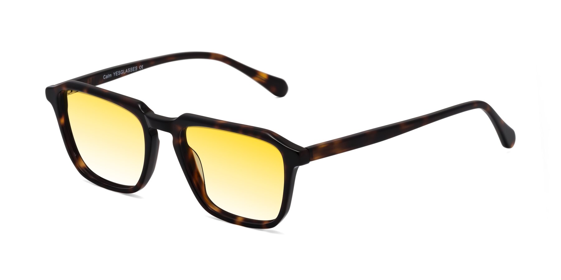 Angle of Calm in Tortoise with Yellow Gradient Lenses