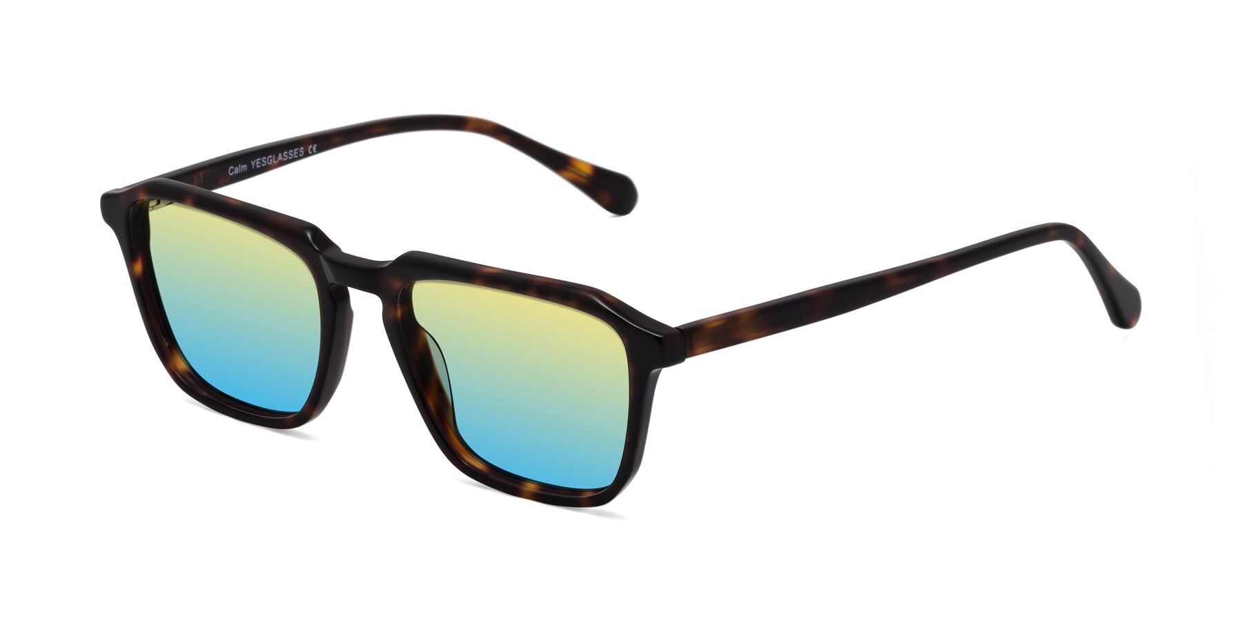 Angle of Calm in Tortoise with Yellow / Blue Gradient Lenses