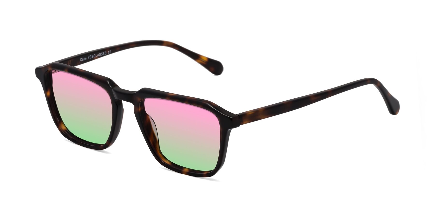 Angle of Calm in Tortoise with Pink / Green Gradient Lenses