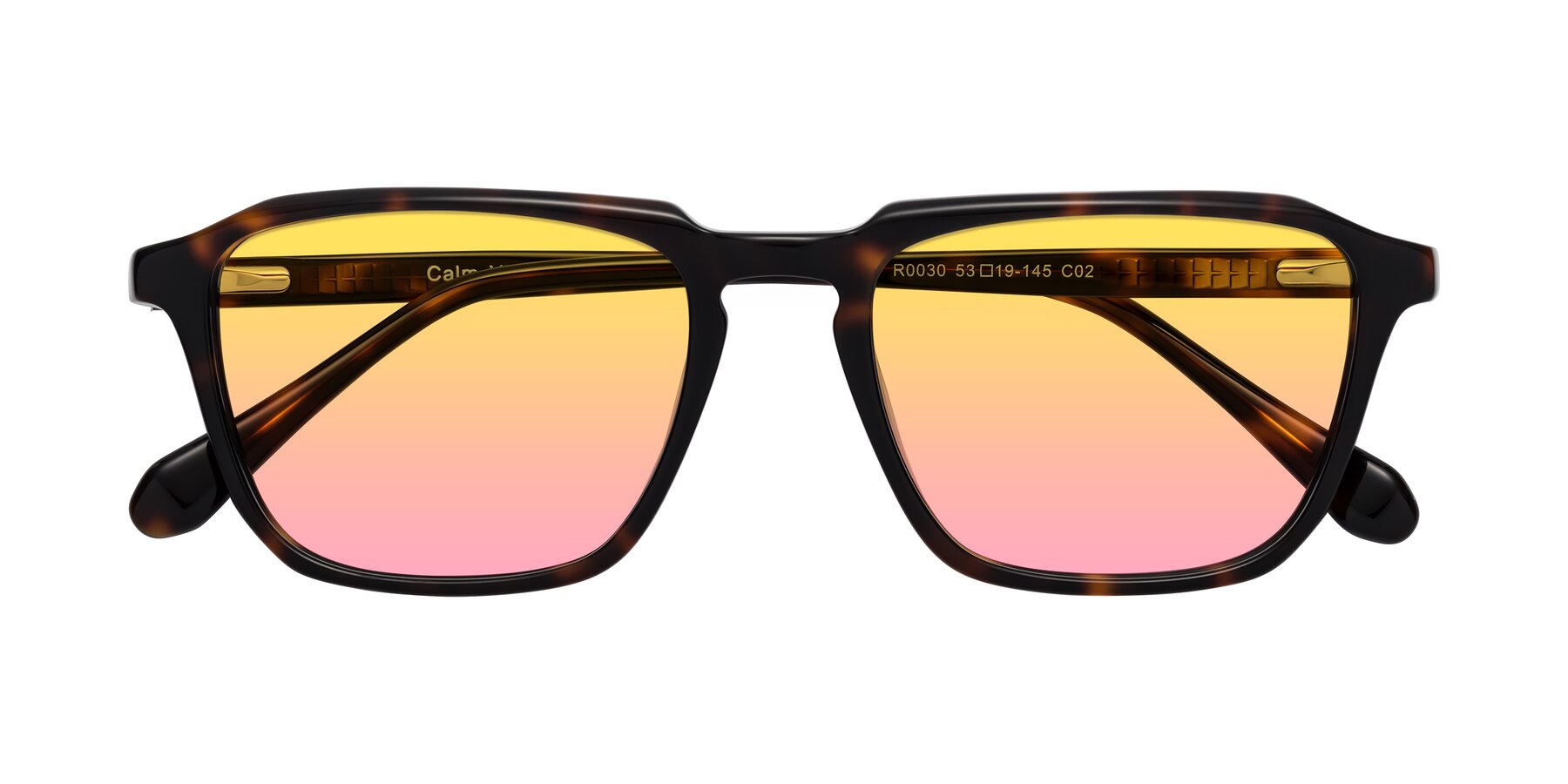 Folded Front of Calm in Tortoise with Yellow / Pink Gradient Lenses