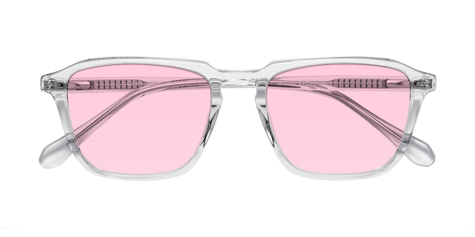 Folded Front of Calm in Clear with Light Pink Tinted Lenses