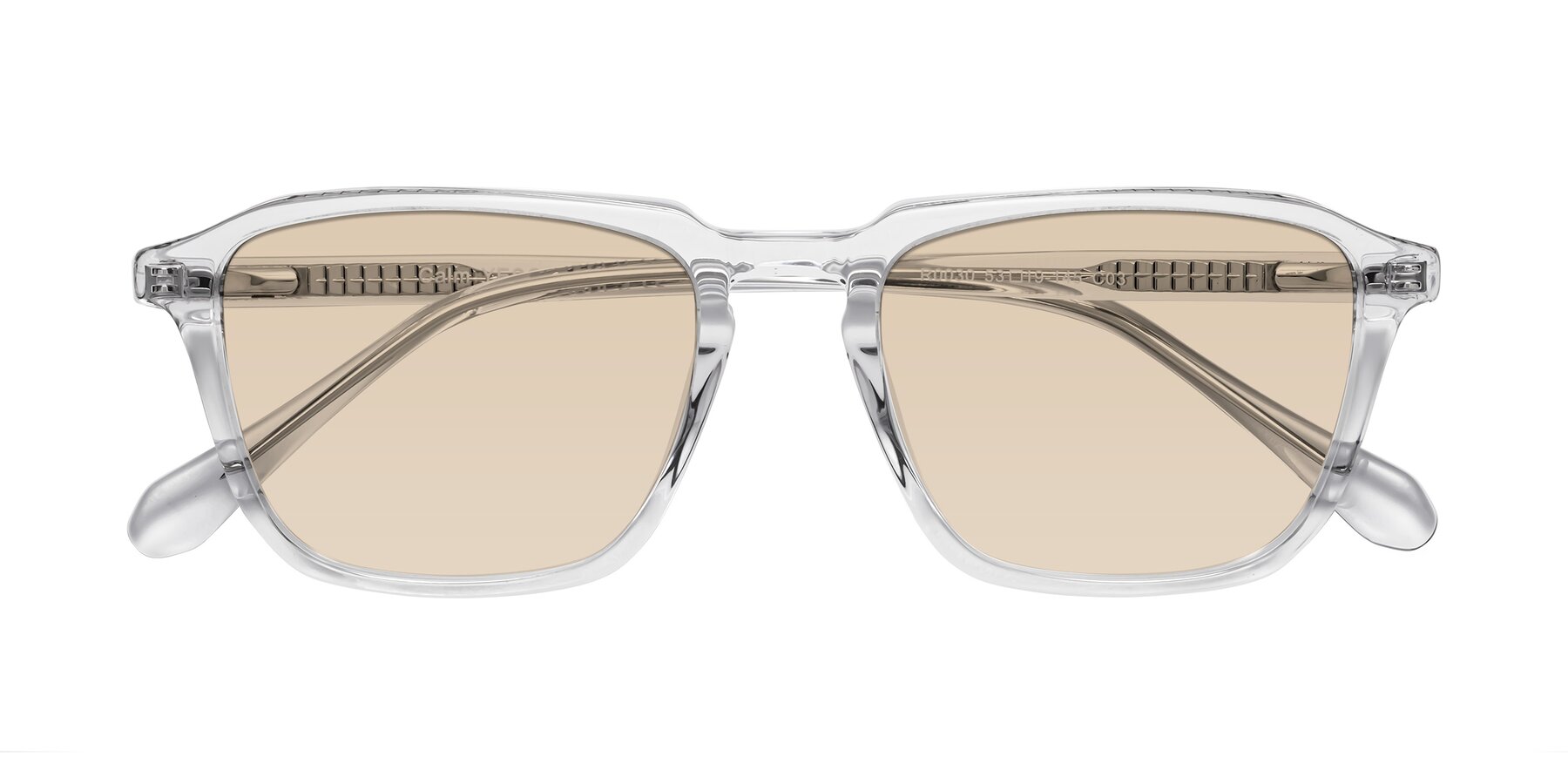 Folded Front of Calm in Clear with Light Brown Tinted Lenses