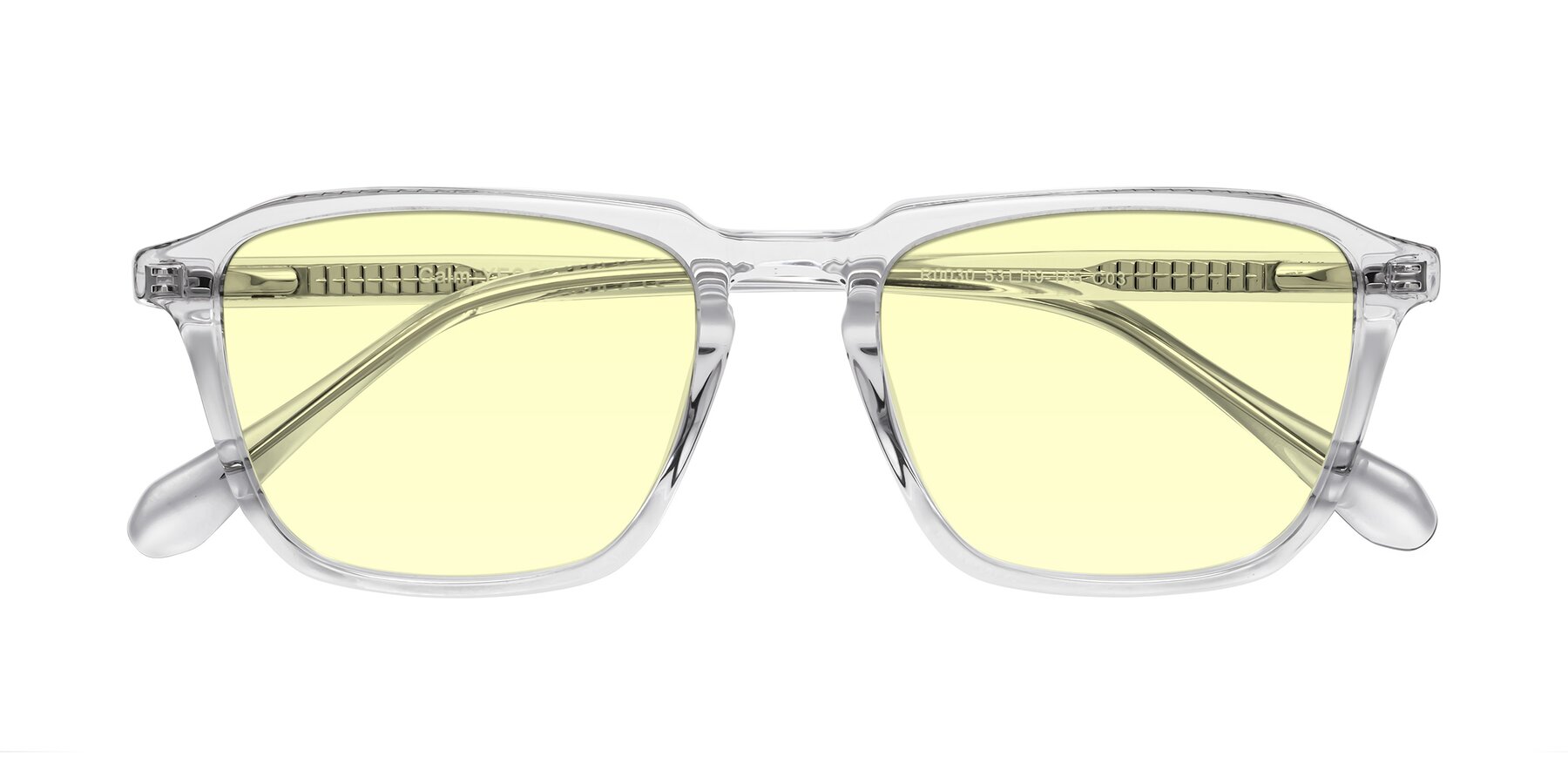 Folded Front of Calm in Clear with Light Yellow Tinted Lenses