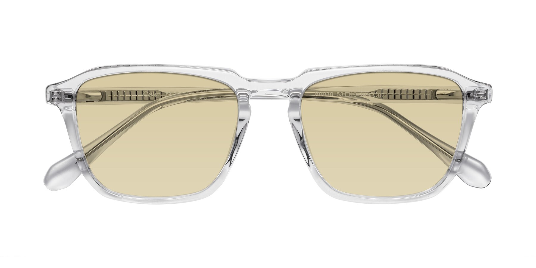 Folded Front of Calm in Clear with Light Champagne Tinted Lenses