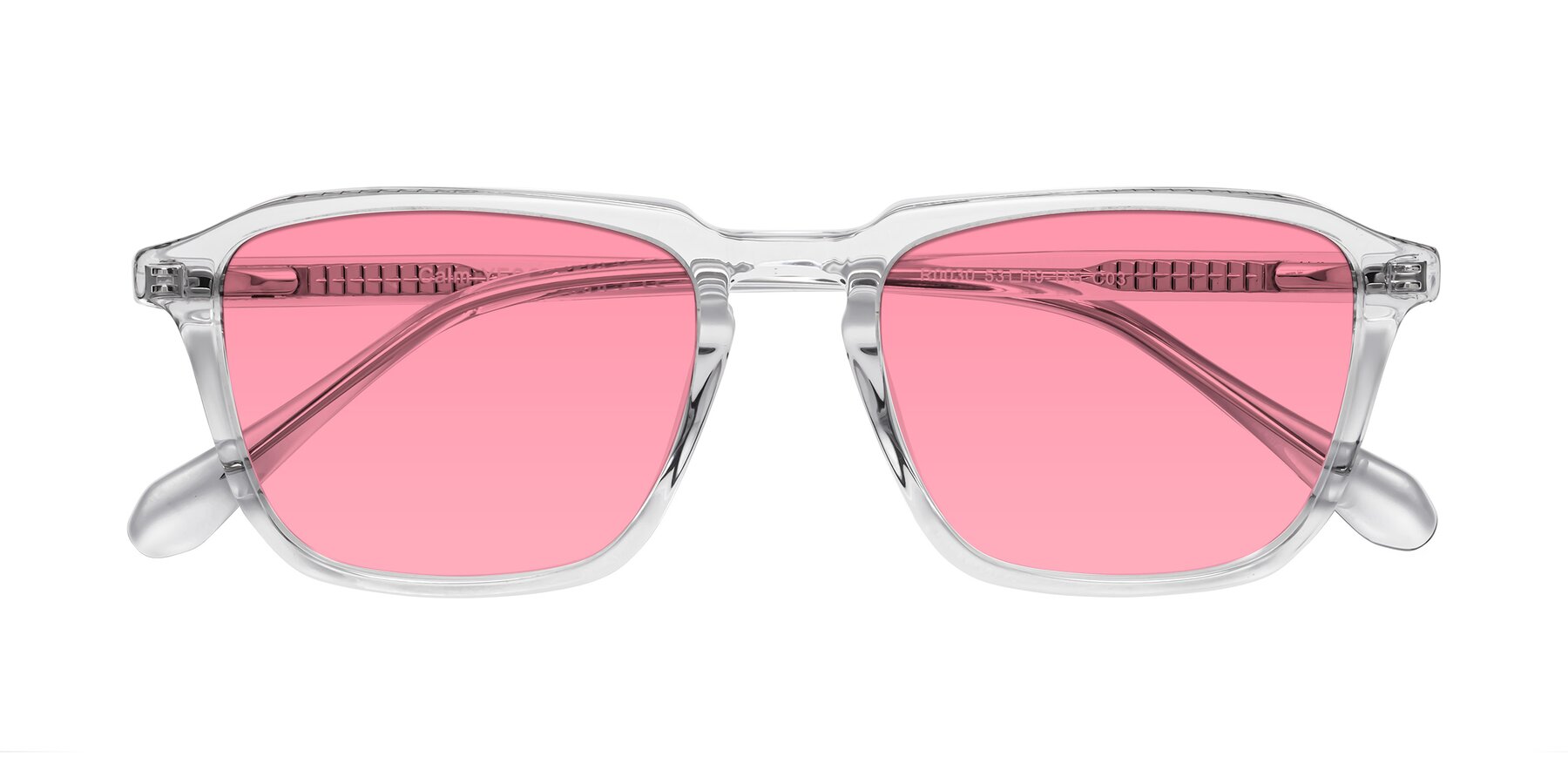 Folded Front of Calm in Clear with Pink Tinted Lenses