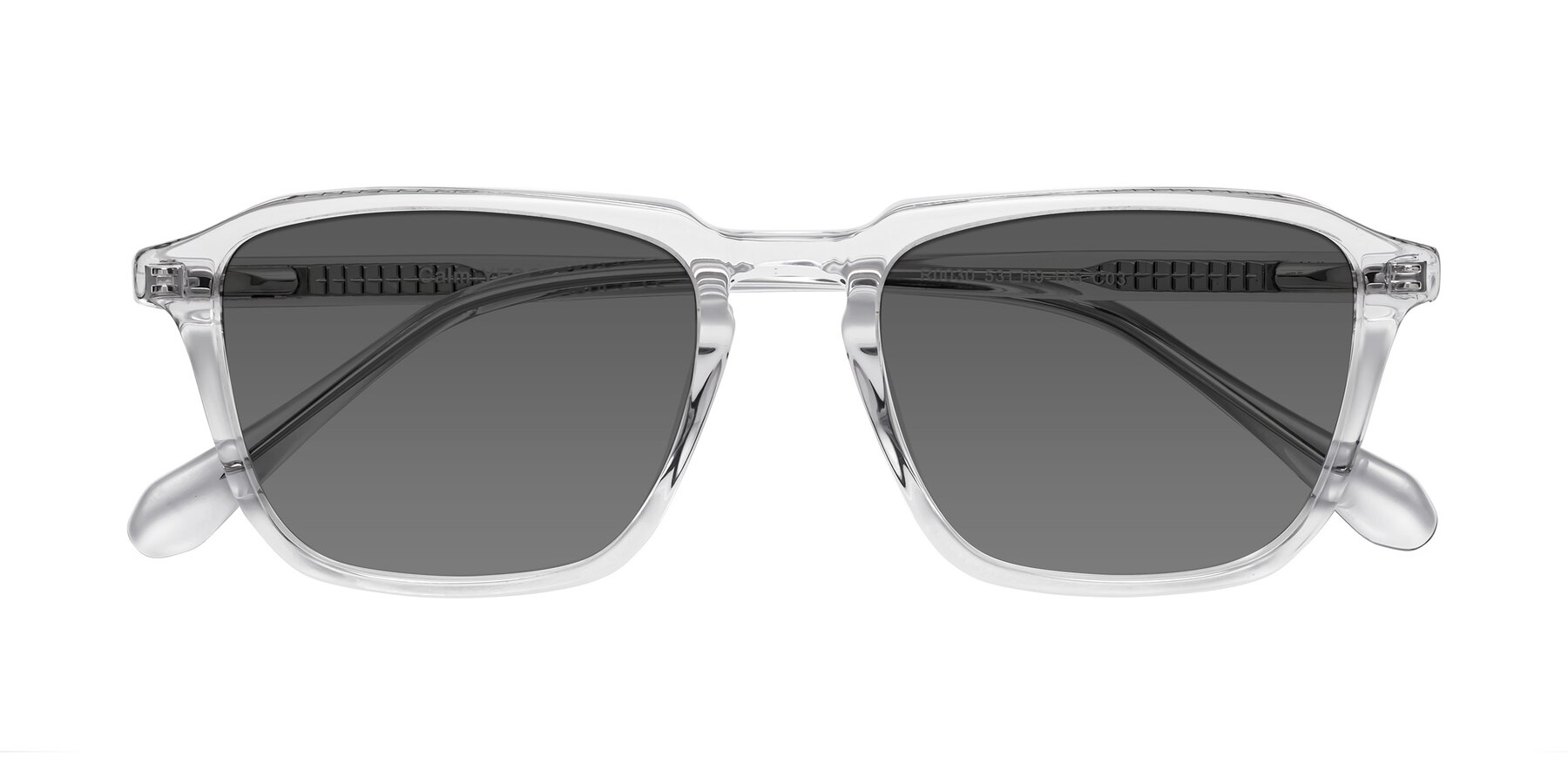 Folded Front of Calm in Clear with Medium Gray Tinted Lenses