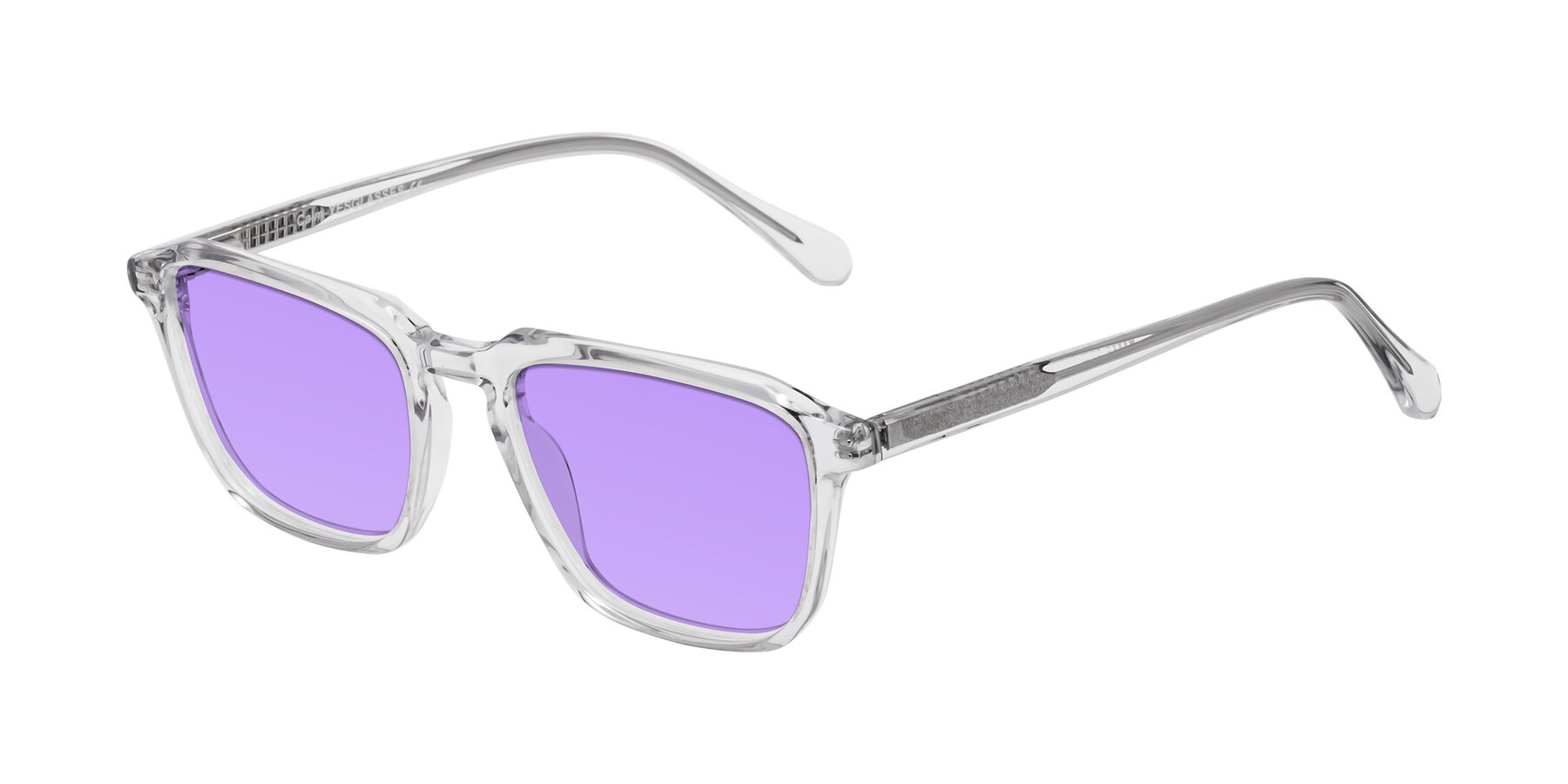 Angle of Calm in Clear with Medium Purple Tinted Lenses