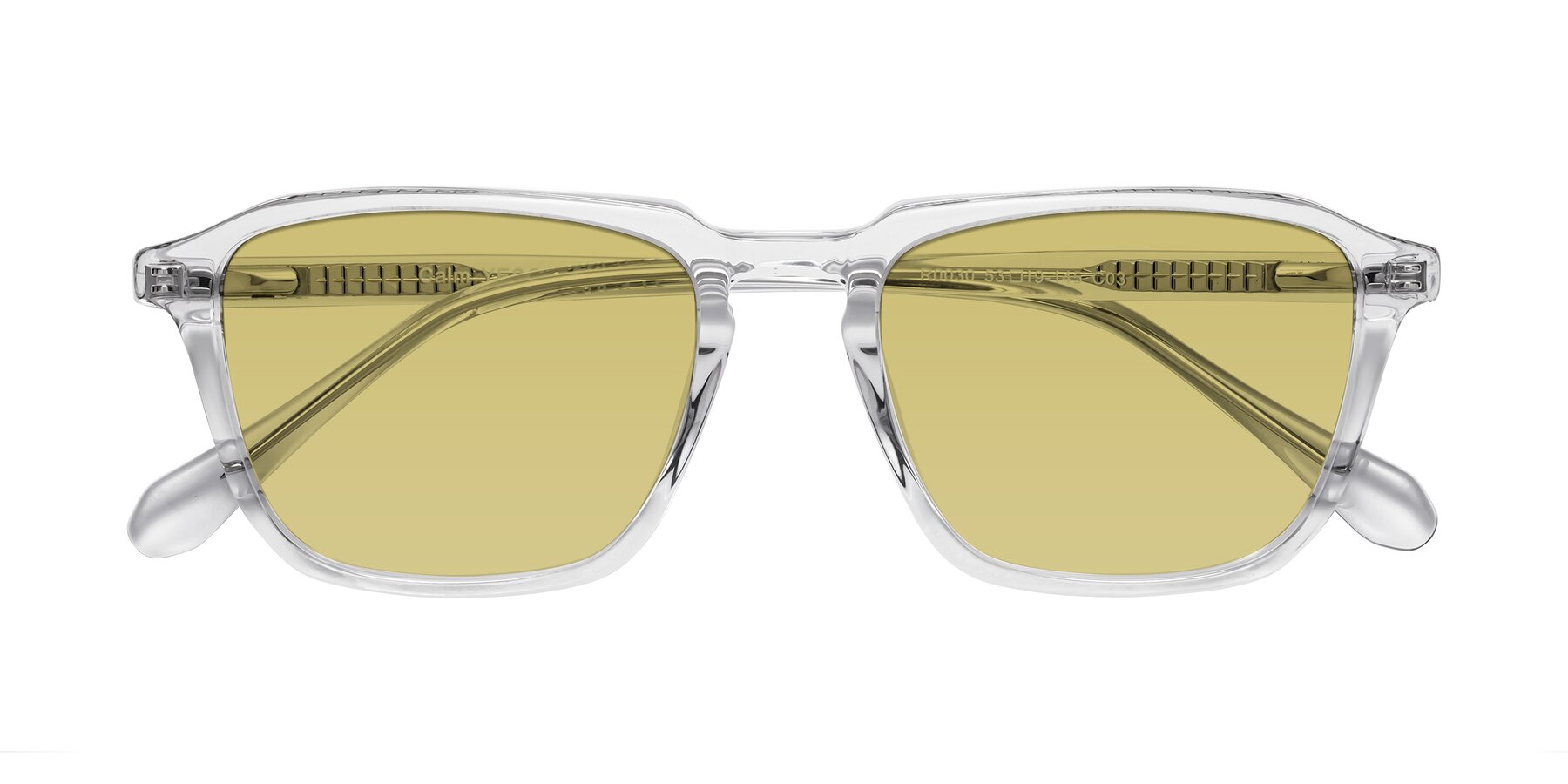 Folded Front of Calm in Clear with Medium Champagne Tinted Lenses