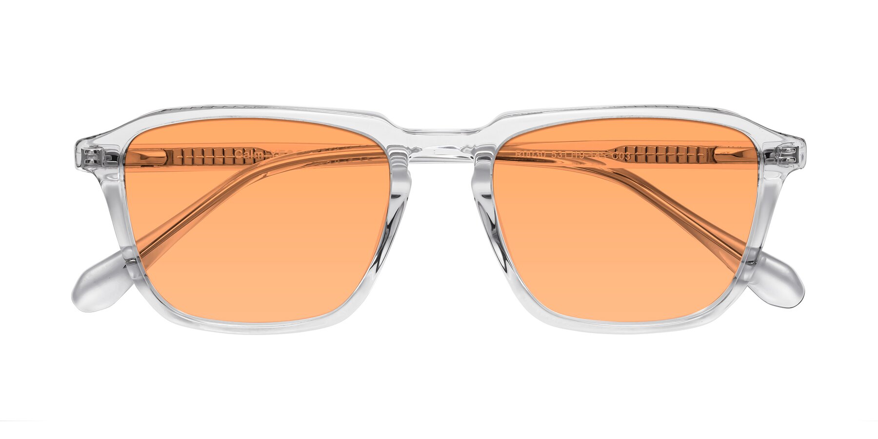 Folded Front of Calm in Clear with Medium Orange Tinted Lenses