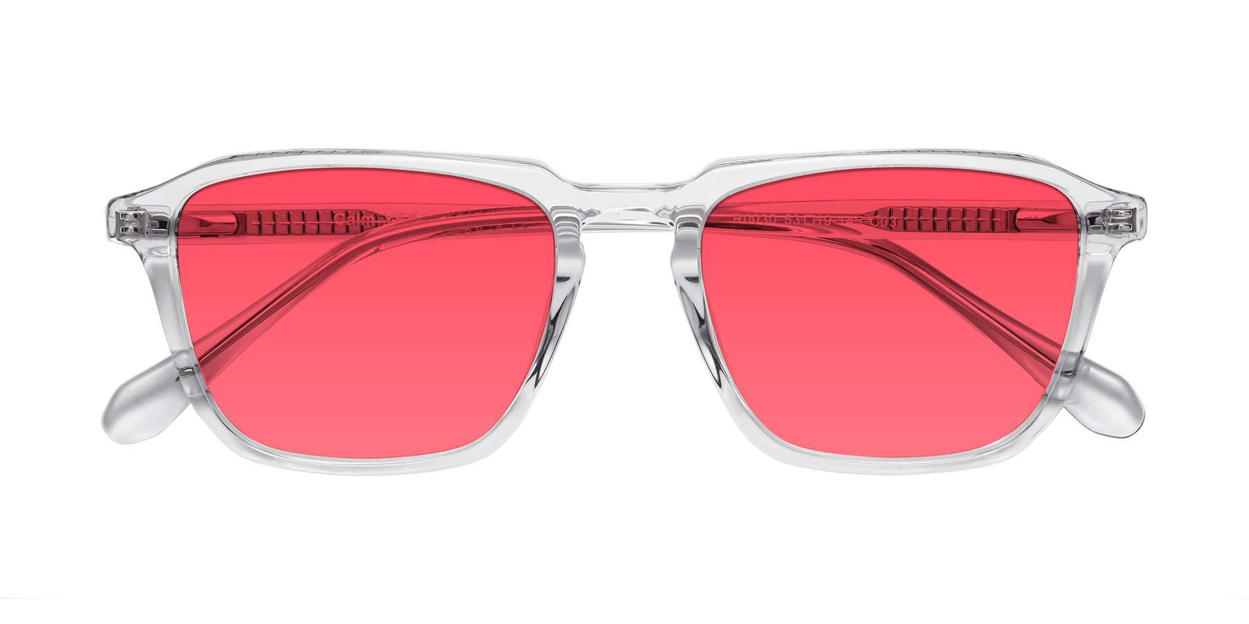 Folded Front of Calm in Clear with Red Tinted Lenses