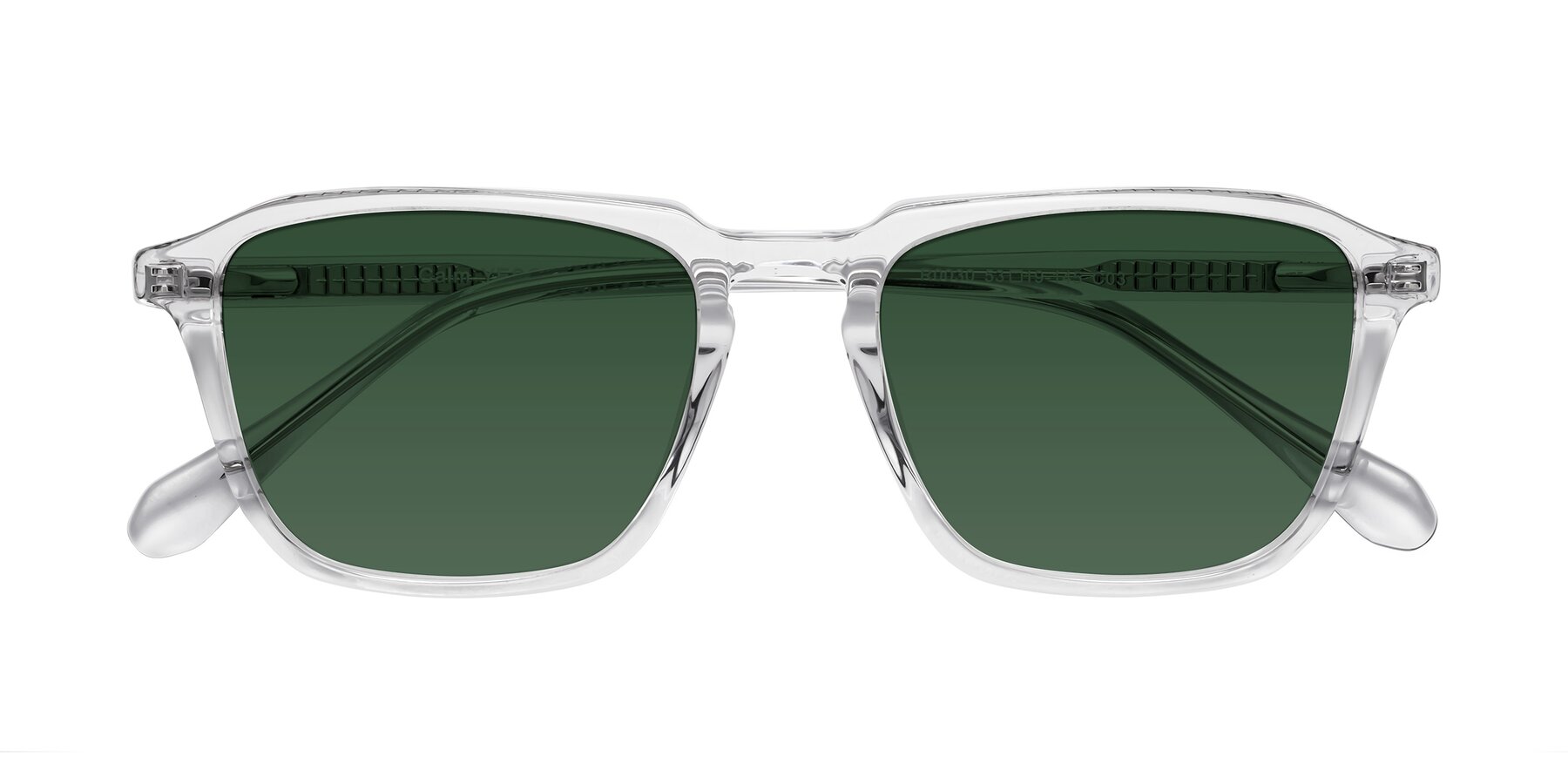 Folded Front of Calm in Clear with Green Tinted Lenses