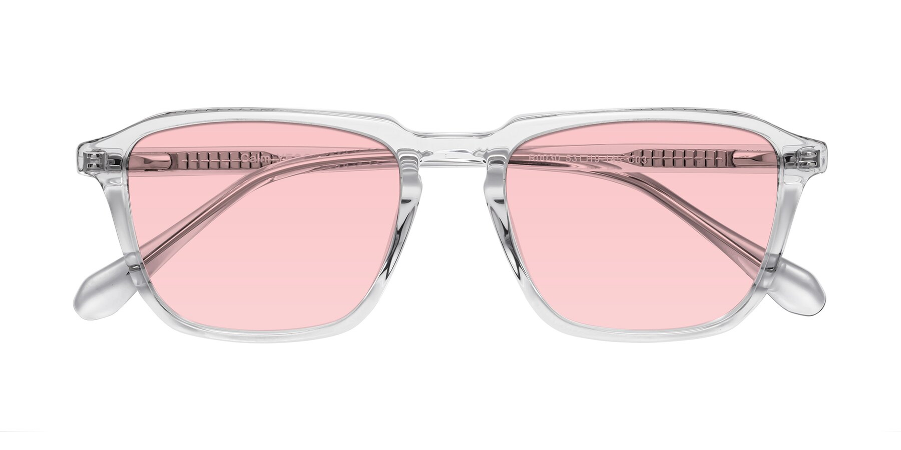 Folded Front of Calm in Clear with Light Garnet Tinted Lenses