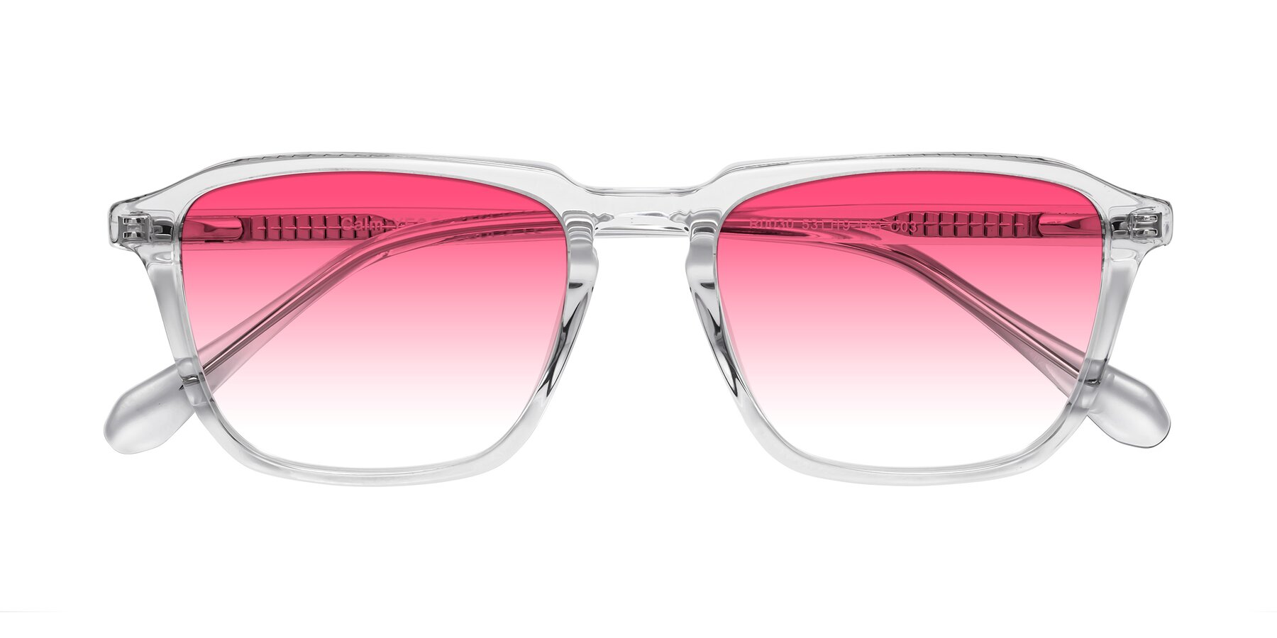 Folded Front of Calm in Clear with Pink Gradient Lenses